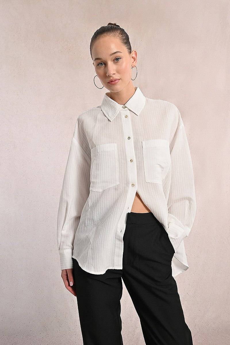 MOLLY BRACKEN chemise tissée pour dames Femme blanc