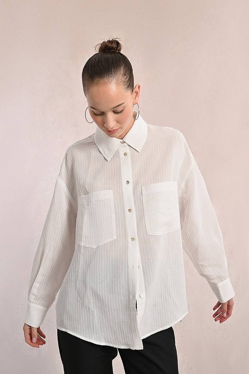 MOLLY BRACKEN Damen-Web-Shirt Damen weiß Foto 3