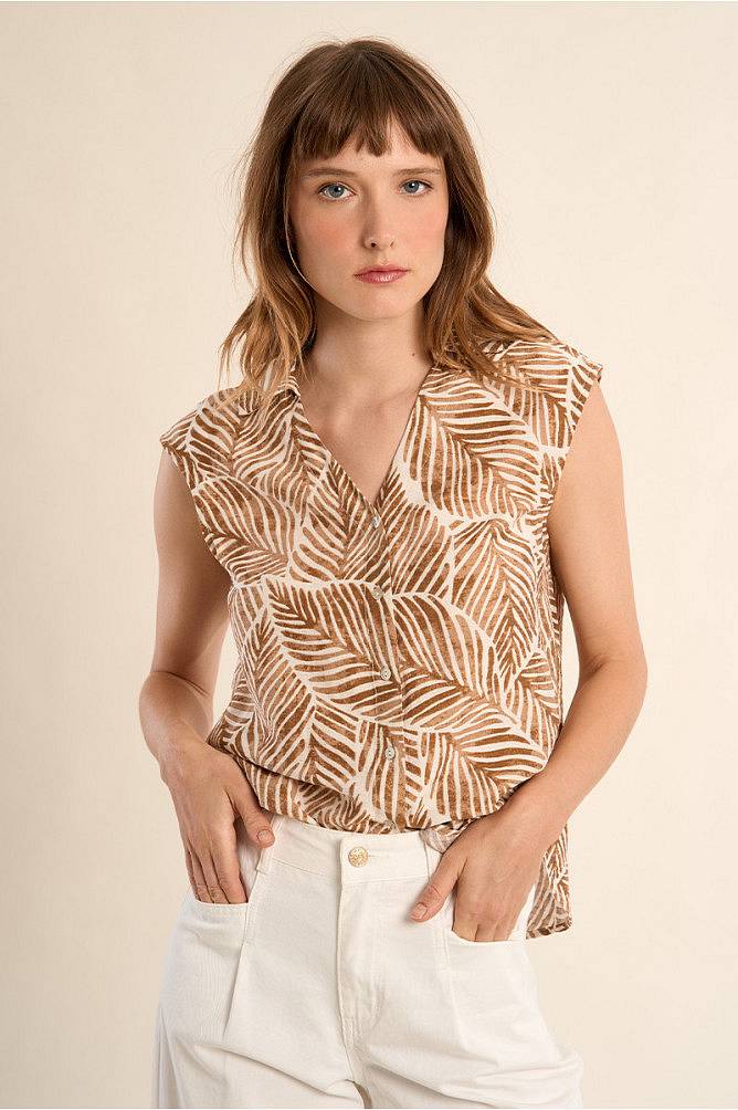 MOLLY BRACKEN Chemise tissée pour dames Femme marron