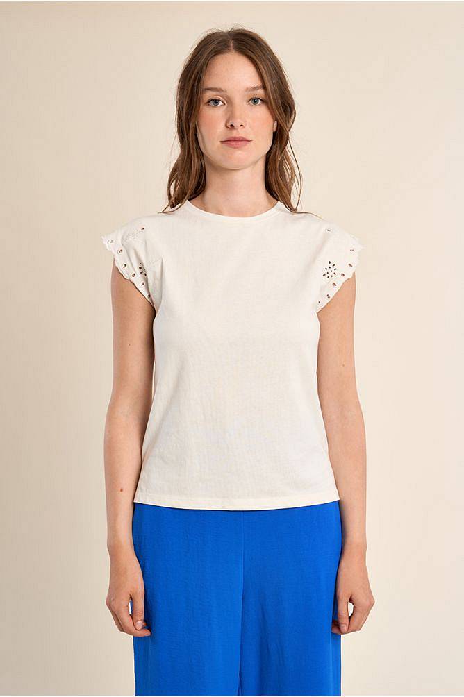 MOLLY BRACKEN Damen Strick-T-Shirt Damen weiß