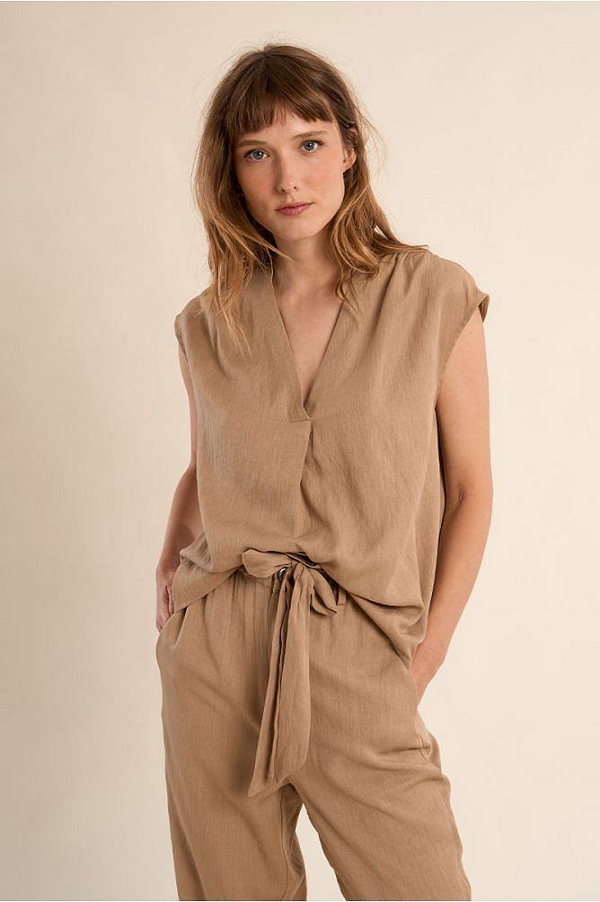 MOLLY BRACKEN Gewebtes Damen-Top Damen beige