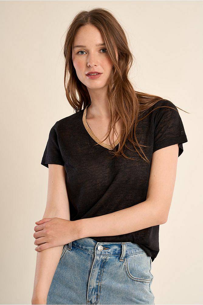 MOLLY BRACKEN Damen-Strick-T-Shirt Damen schwarz