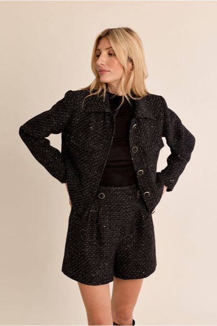 MOLLY BRACKEN Veste tissée pour femme Femme noir
