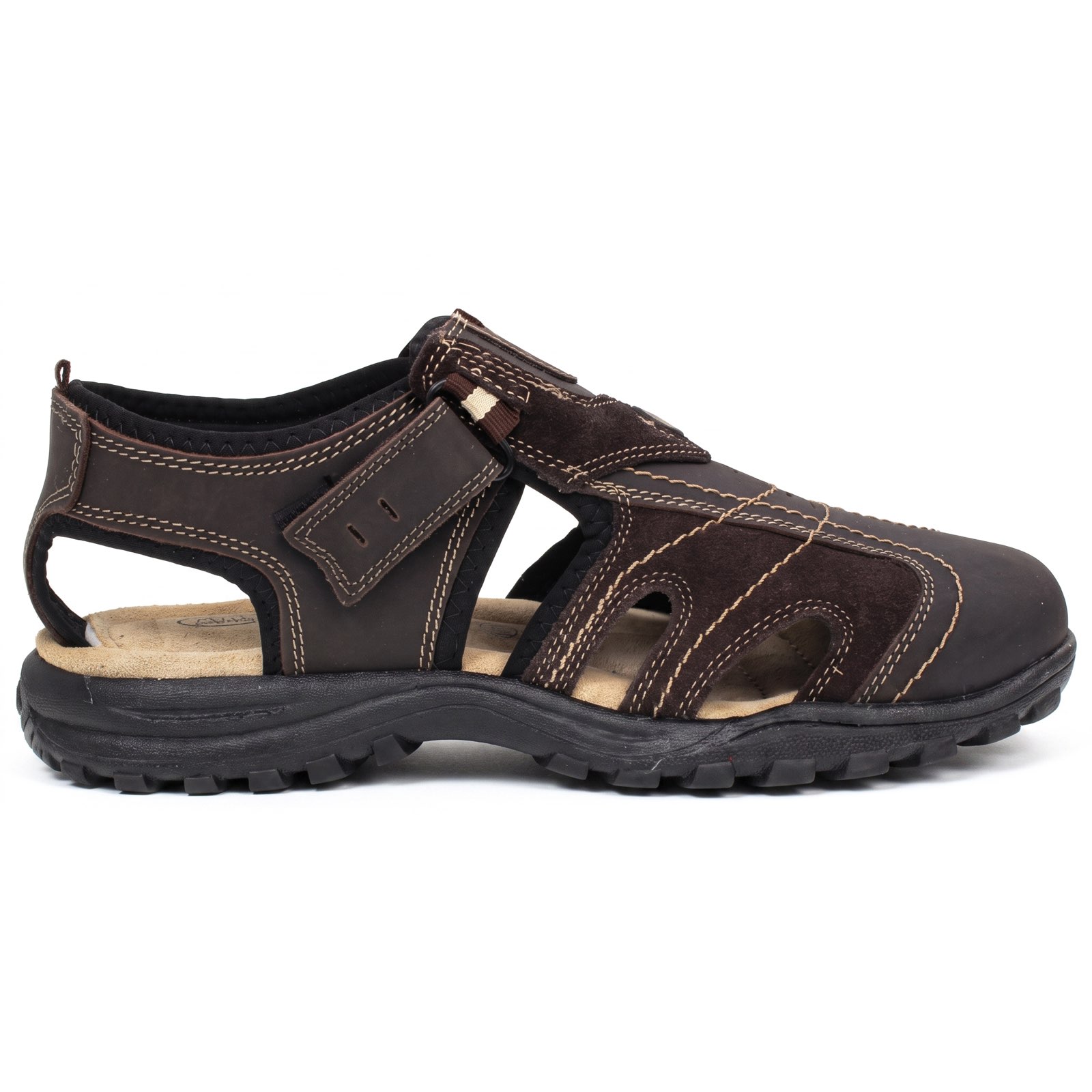 GRISPORT Closed-toe leather sandals Man brown Photo 3