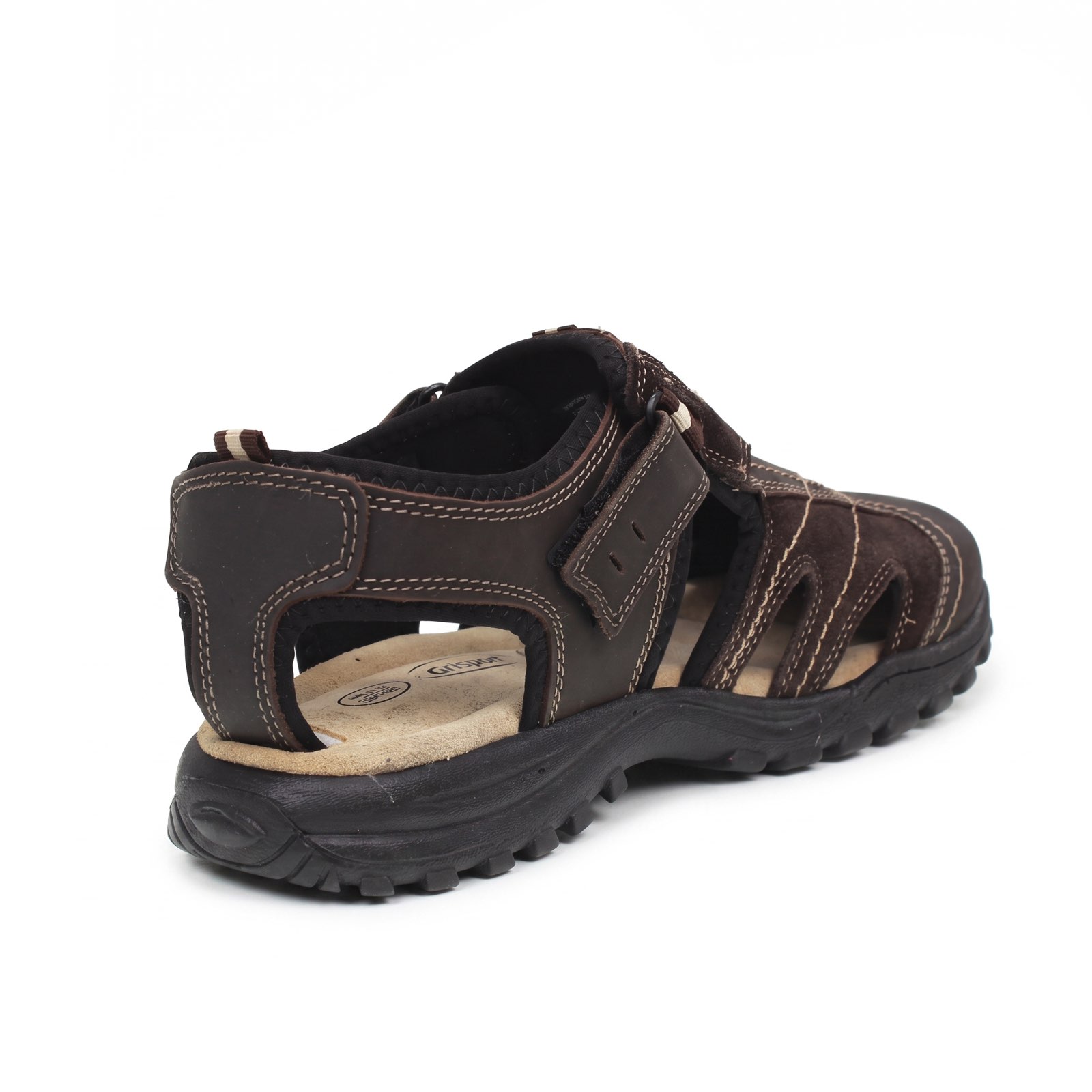 GRISPORT Closed-toe leather sandals Man brown Photo 6