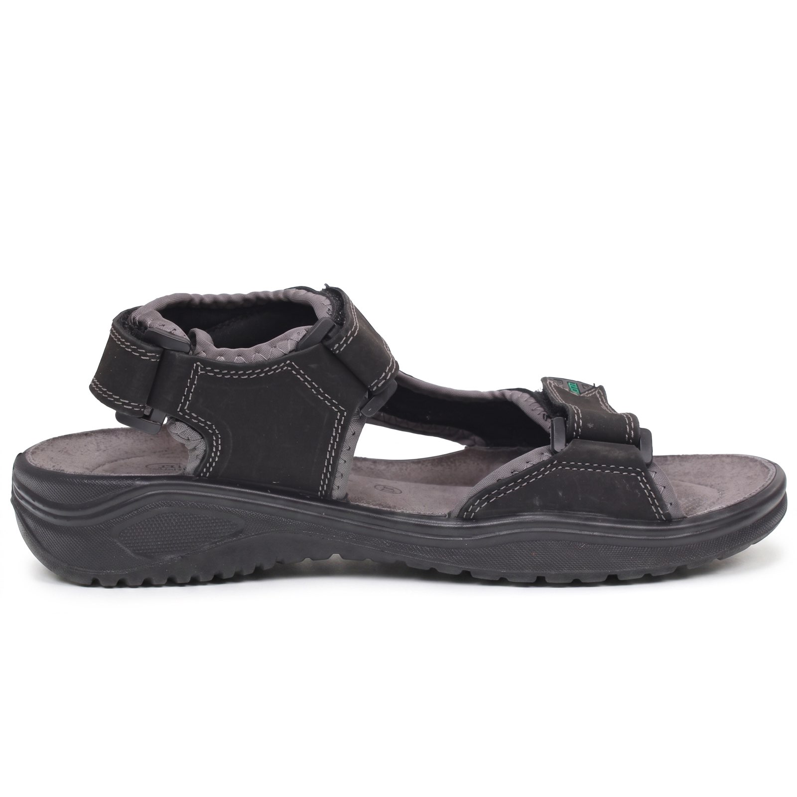 GRISPORT Open-toe leather sandals Man grey Photo 3