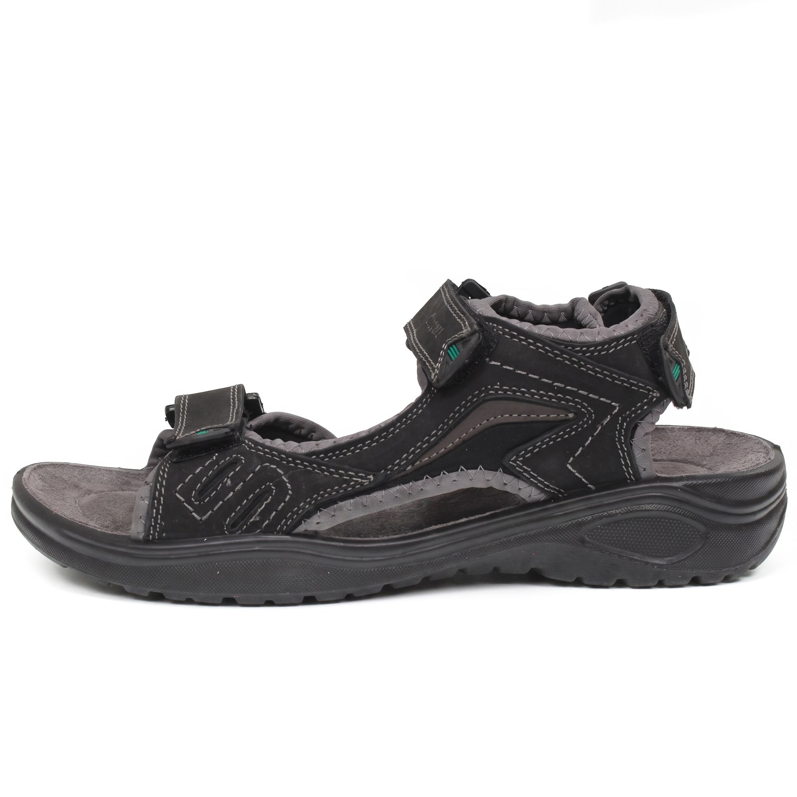 GRISPORT Open-toe leather sandals Man grey Photo 4