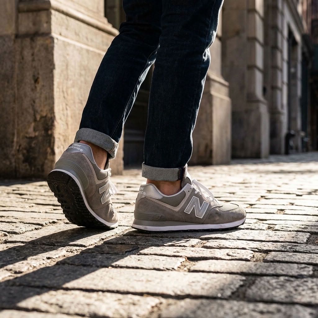 NEW BALANCE ML 574 - Sneakers basse in Suede Uomo grigio Foto 2