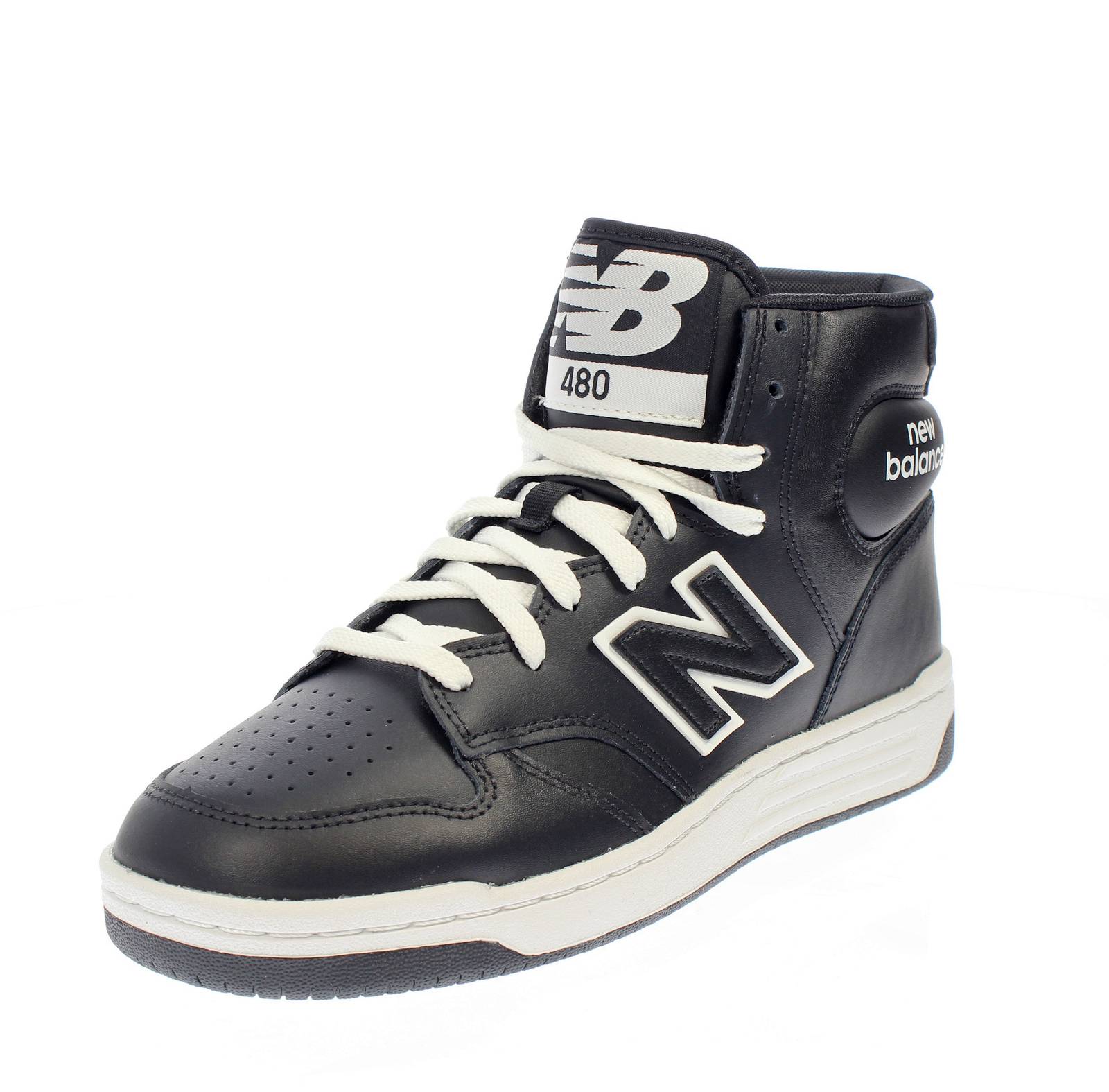 NEW BALANCE BB480 - Sneakers alte in Pelle Uomo nero