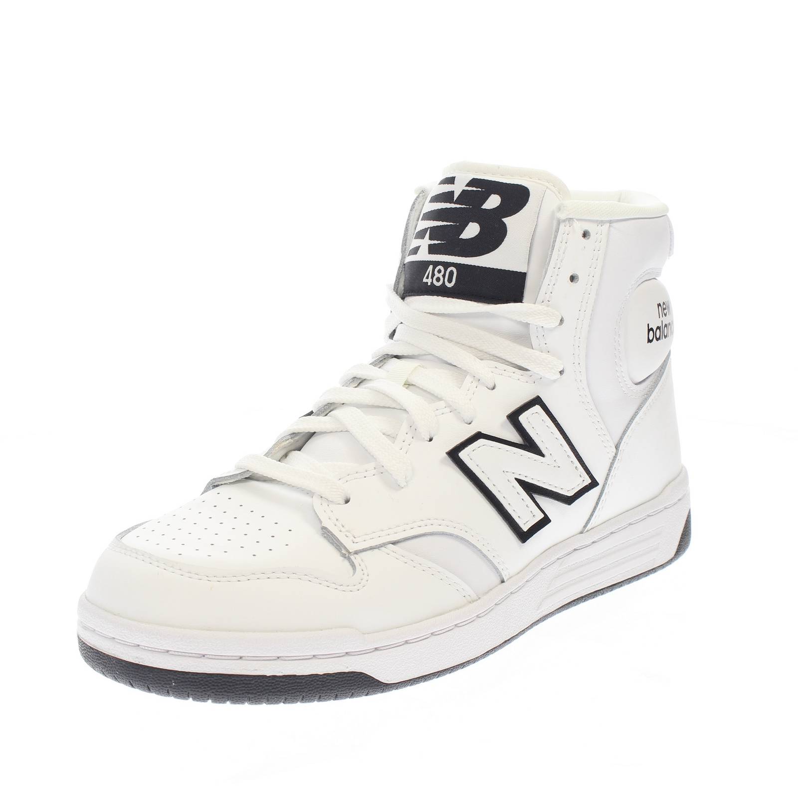 NEW BALANCE BB480 - Sneakers alte in Pelle Uomo bianco