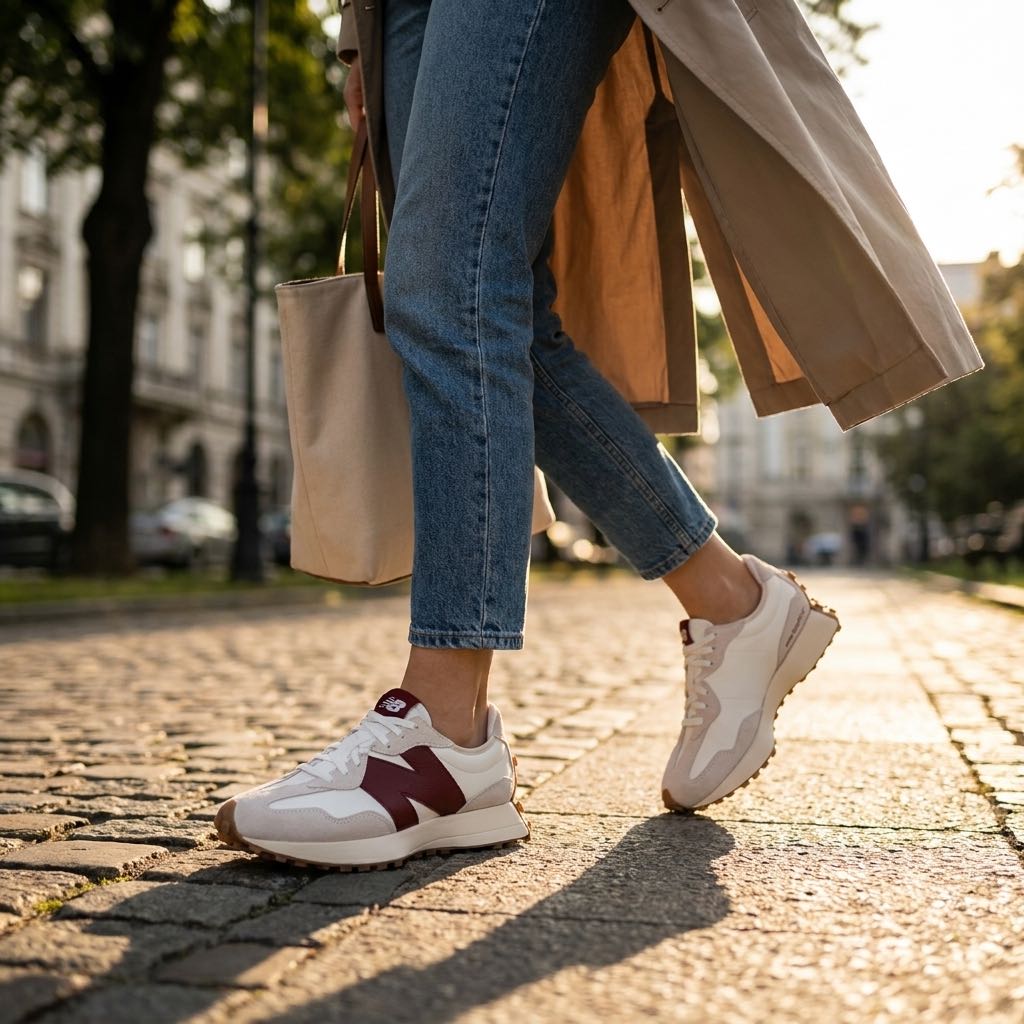 NEW BALANCE WS 327 - Sneakers in Suede Donna beige Foto 2