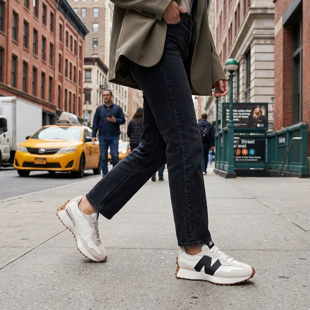 NEW BALANCE WS 327 - Sneakers in Suede Donna bianco Foto 2