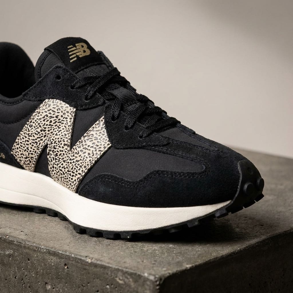 NEW BALANCE WS 327 - Sneakers in Suede Donna nero Foto 5