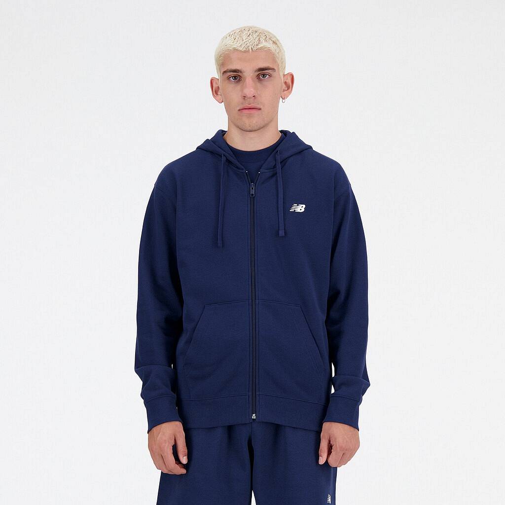NEW BALANCE French Terry Sweatshirt mit gestapeltem Logo und Reißverschluss Herren blau