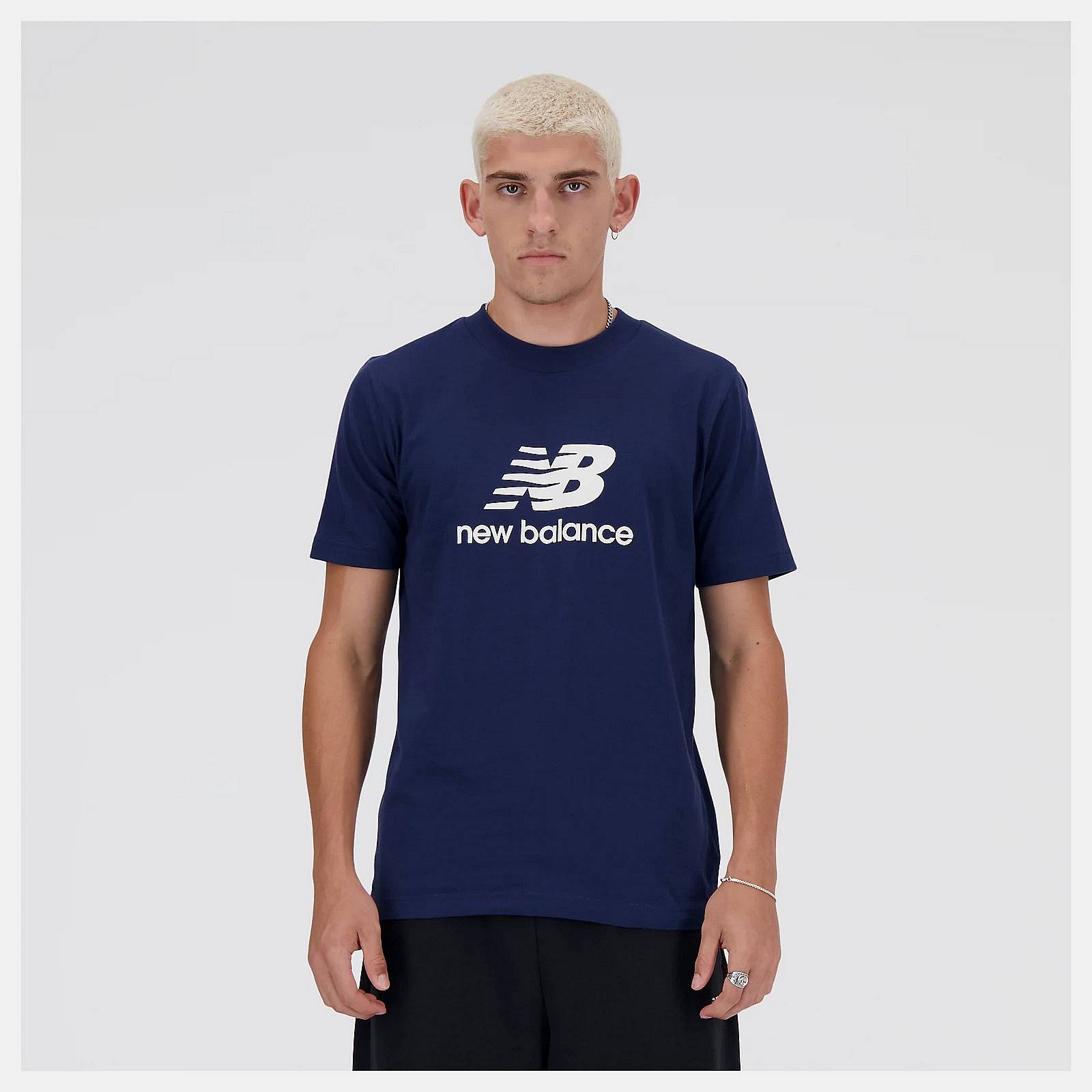 NEW BALANCE Sport Essentials Logo - T-Shirt a Manica Corta Uomo blu