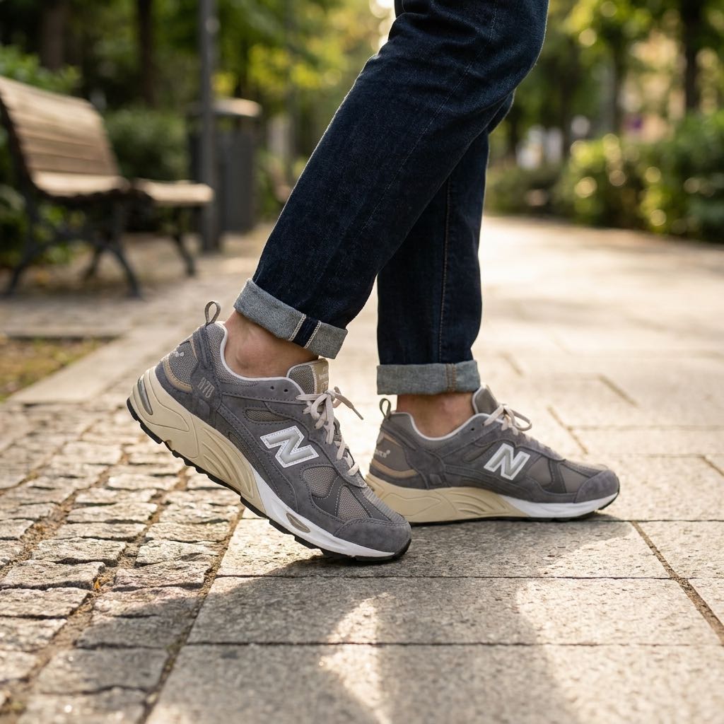NEW BALANCE CM 878 - Suede and Mesh Sneakers Man grey Photo 2