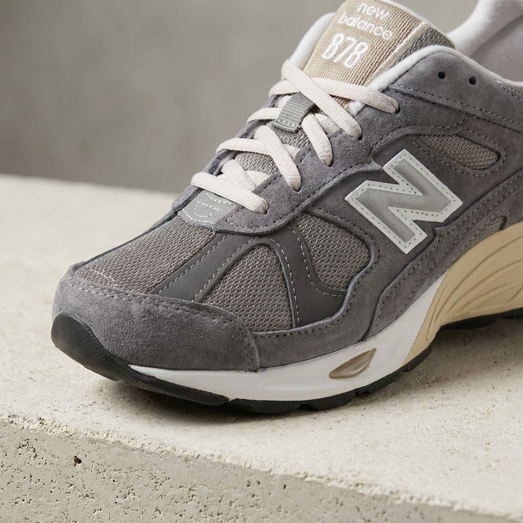 NEW BALANCE CM 878 - Suede and Mesh Sneakers Man grey Photo 5
