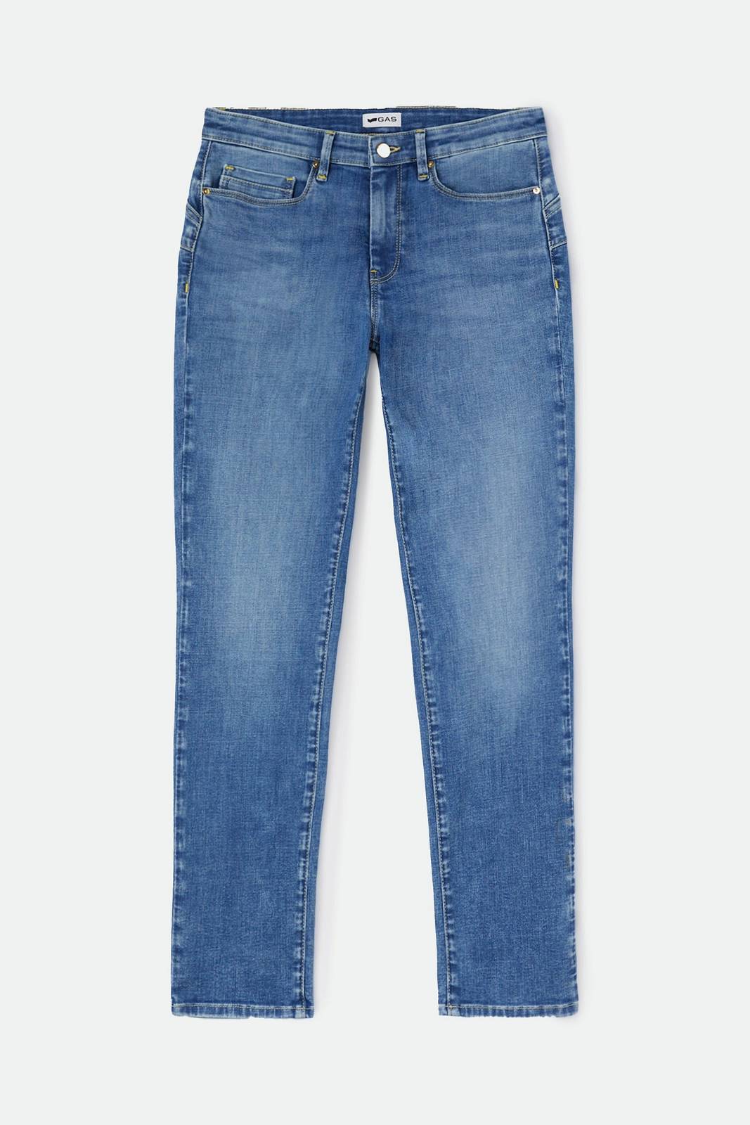 Image of Gas Jeans Denim Britty Up Z - Jeans Slim Fit A Vita Alta Jeans - Taglia 27-41