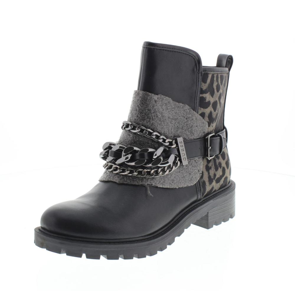 Fl7hle Ele10 Holanae Nero Leopa Donna Scarpe Stivaletti Biker