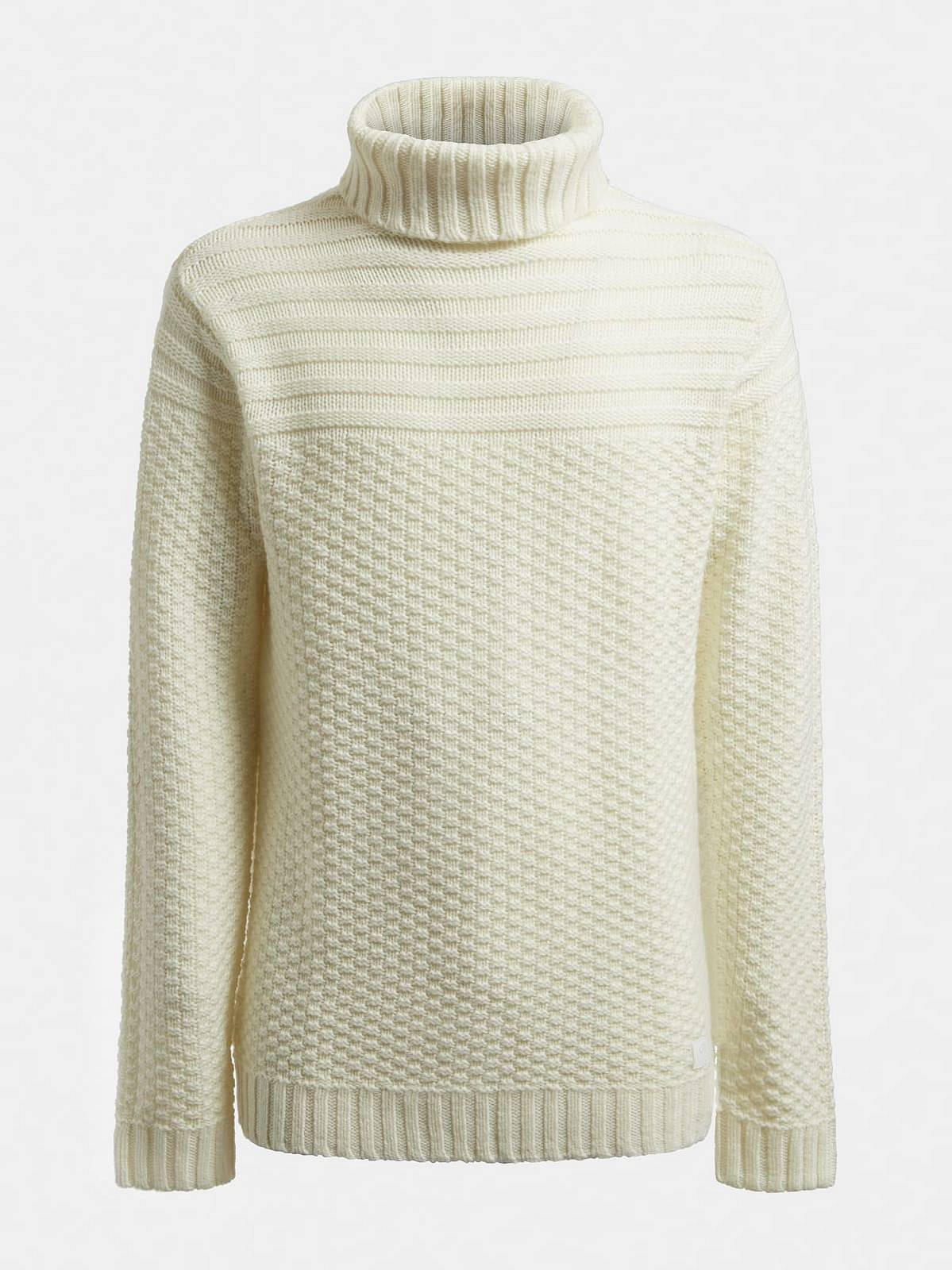 GUESS Pull à col montant en laine mélangée Homme blanc