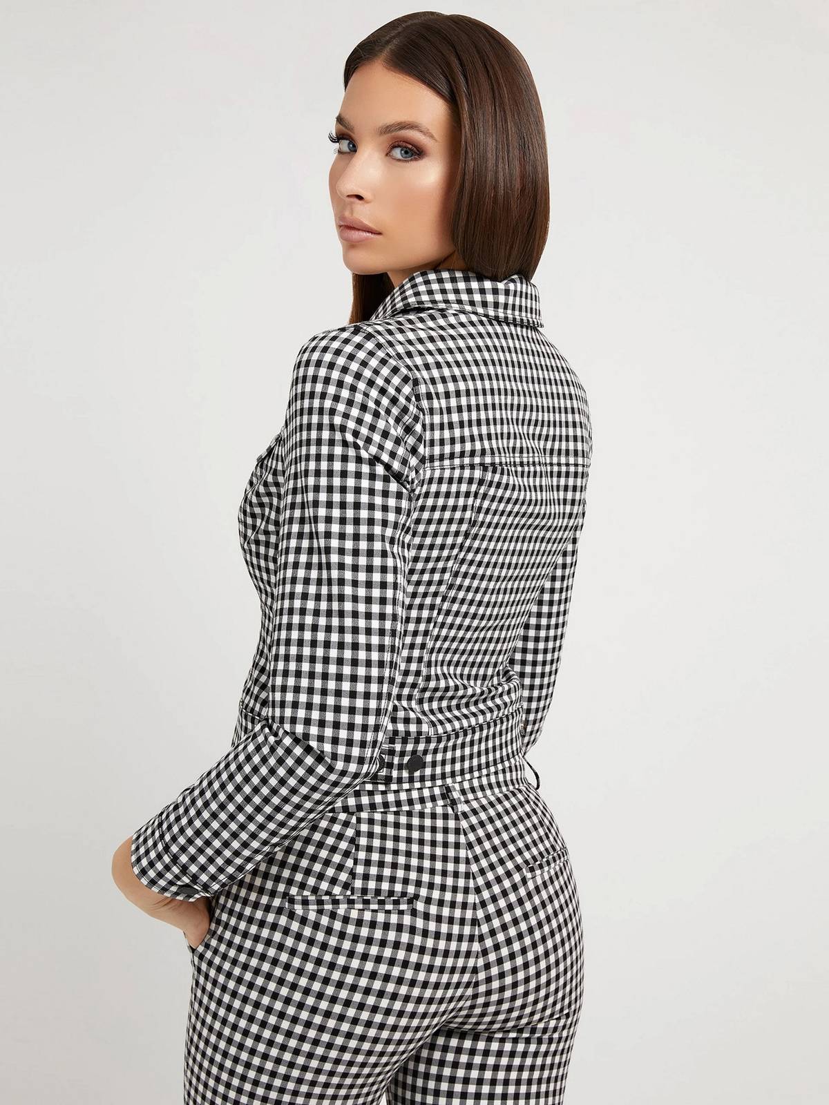 GUESS Romina Trucker - Vichy Jacket Femme noir Photo 3