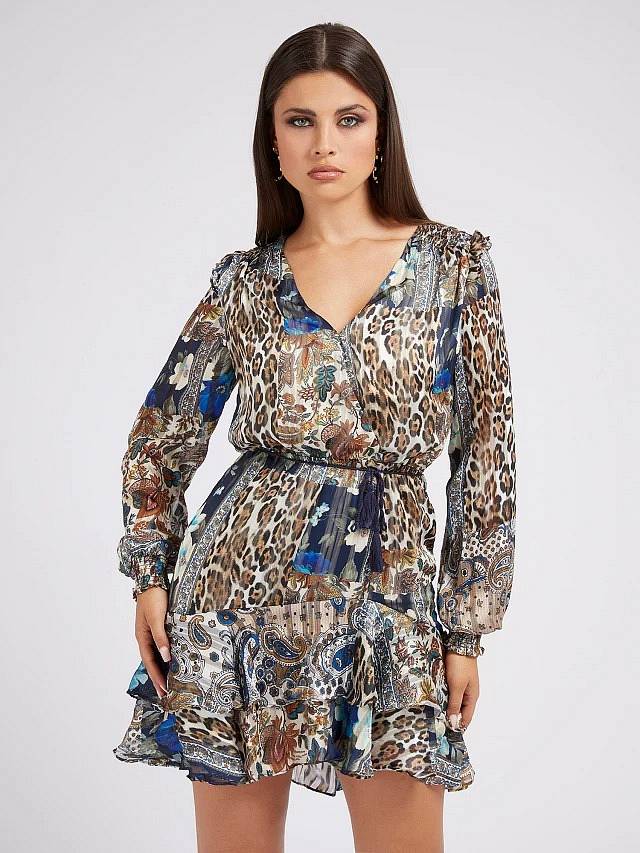 GUESS Elea Dress - All Over Print Dress Femme multicolor Photo 2