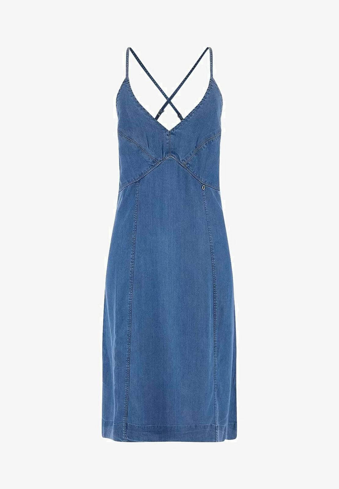 GUESS Robe Courtney - Robe en denim Femme bleu