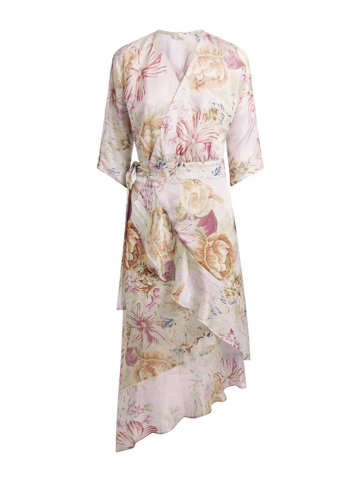 Платье Guess Ensley с запахом - Разноцветное Abito Lungo Floreale - Taglia XS Donna