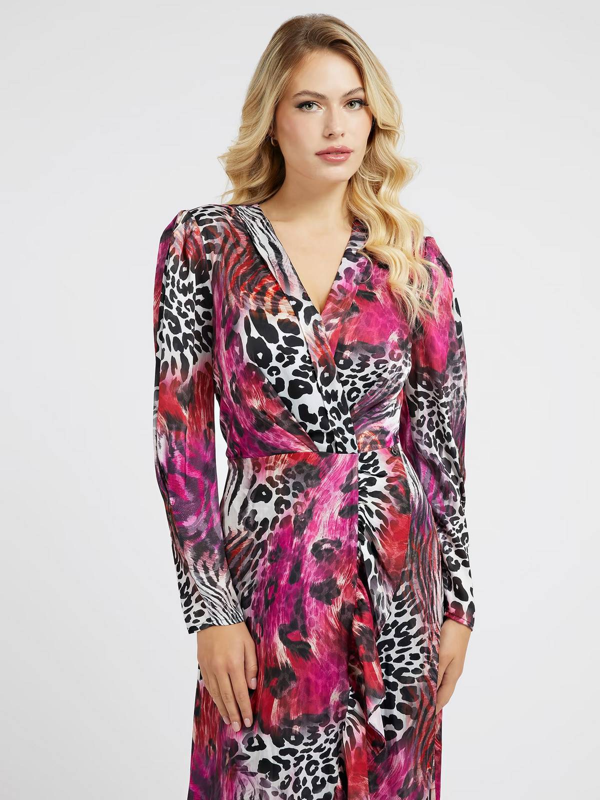 GUESS Robe longue Luana - Animalier Long Dress Femme multicolor Photo 2