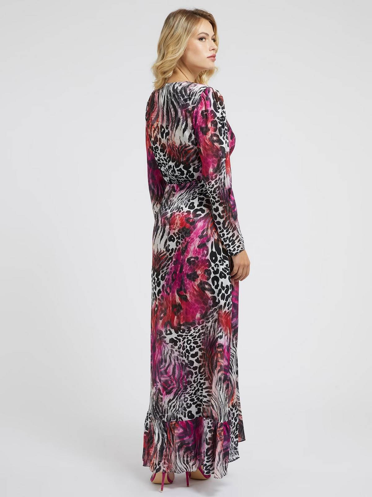 GUESS Robe longue Luana - Animalier Long Dress Femme multicolor Photo 3