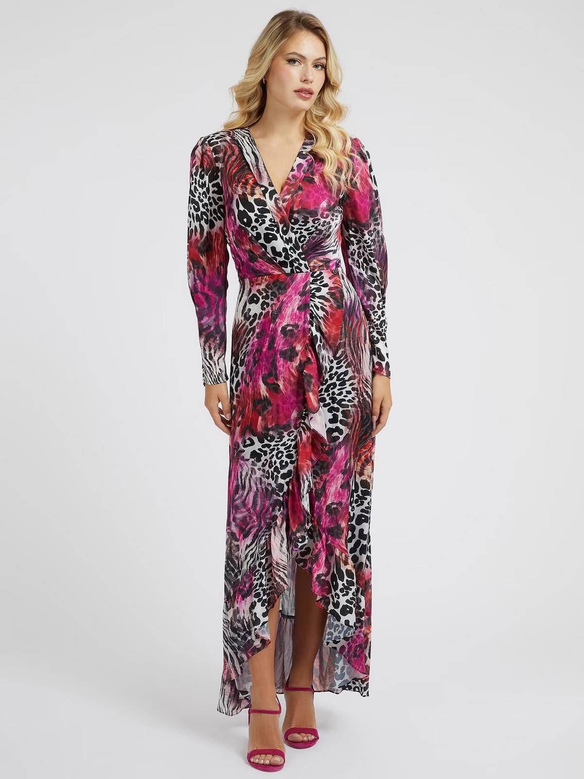 GUESS Robe longue Luana - Animalier Long Dress Femme multicolor Photo 4