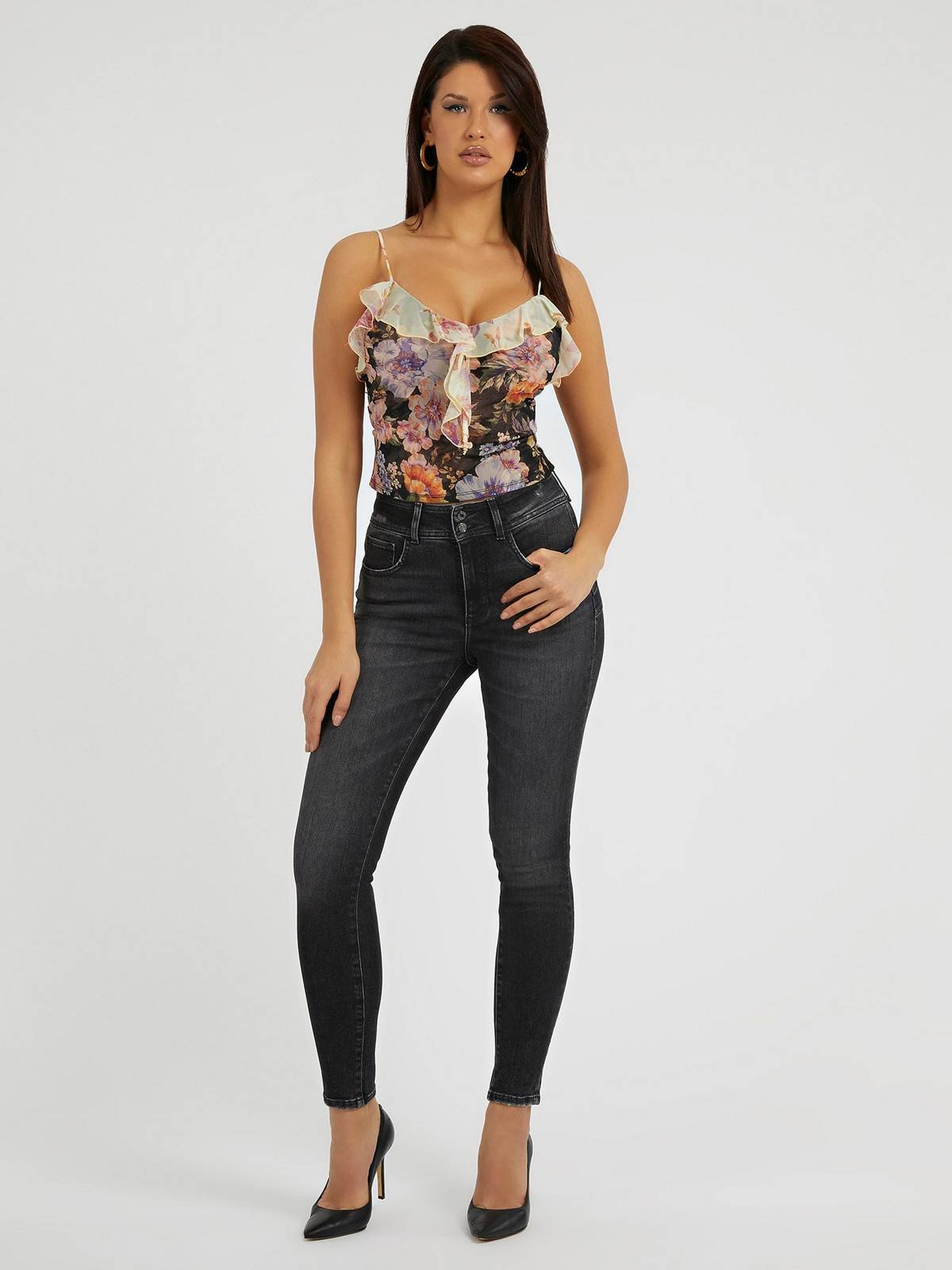 GUESS Shape Up Jean skinny taille haute Femme jean Photo 4