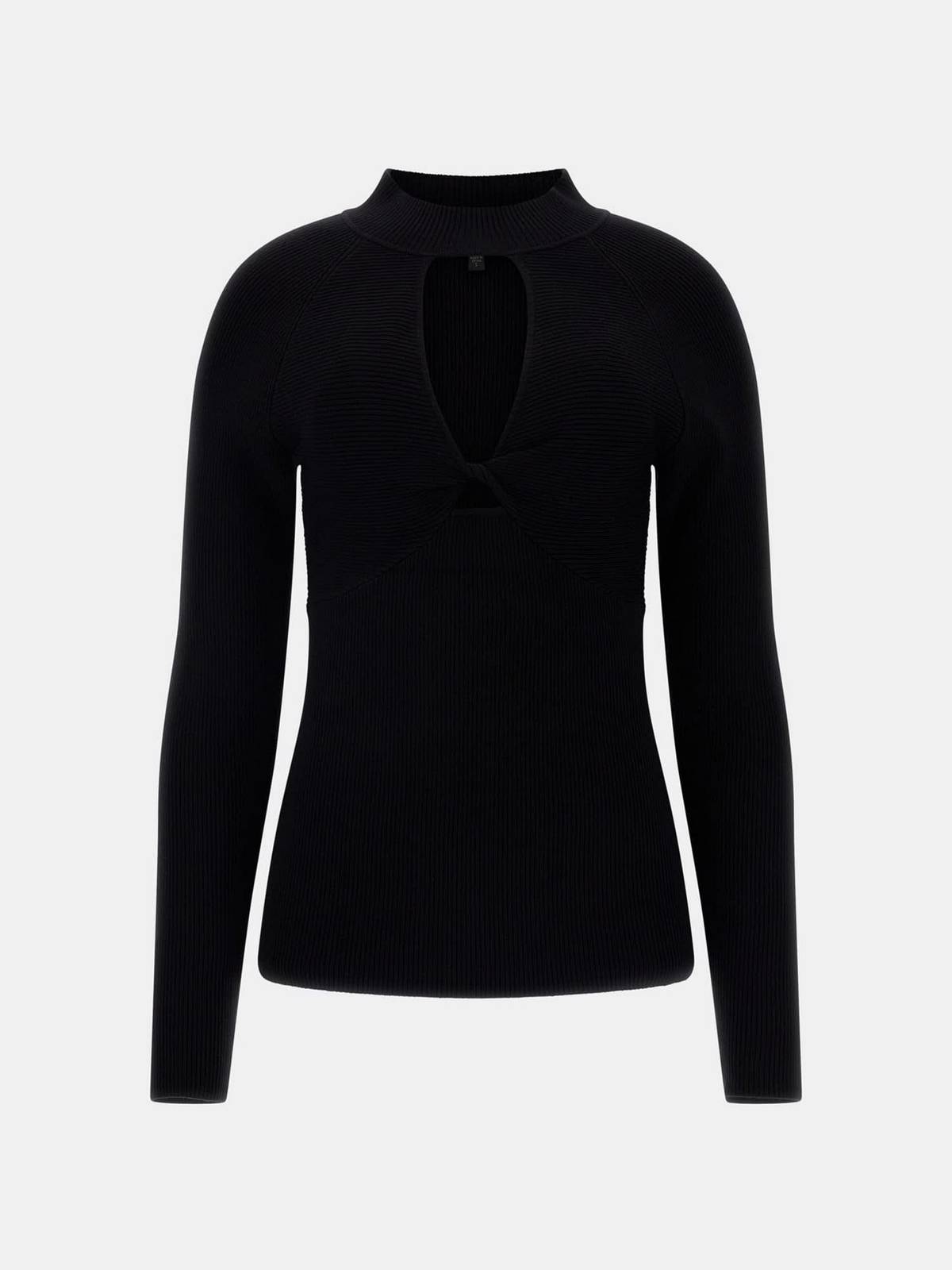 GUESS Ls Twisted Cutout Rubie Sweater Femme noir