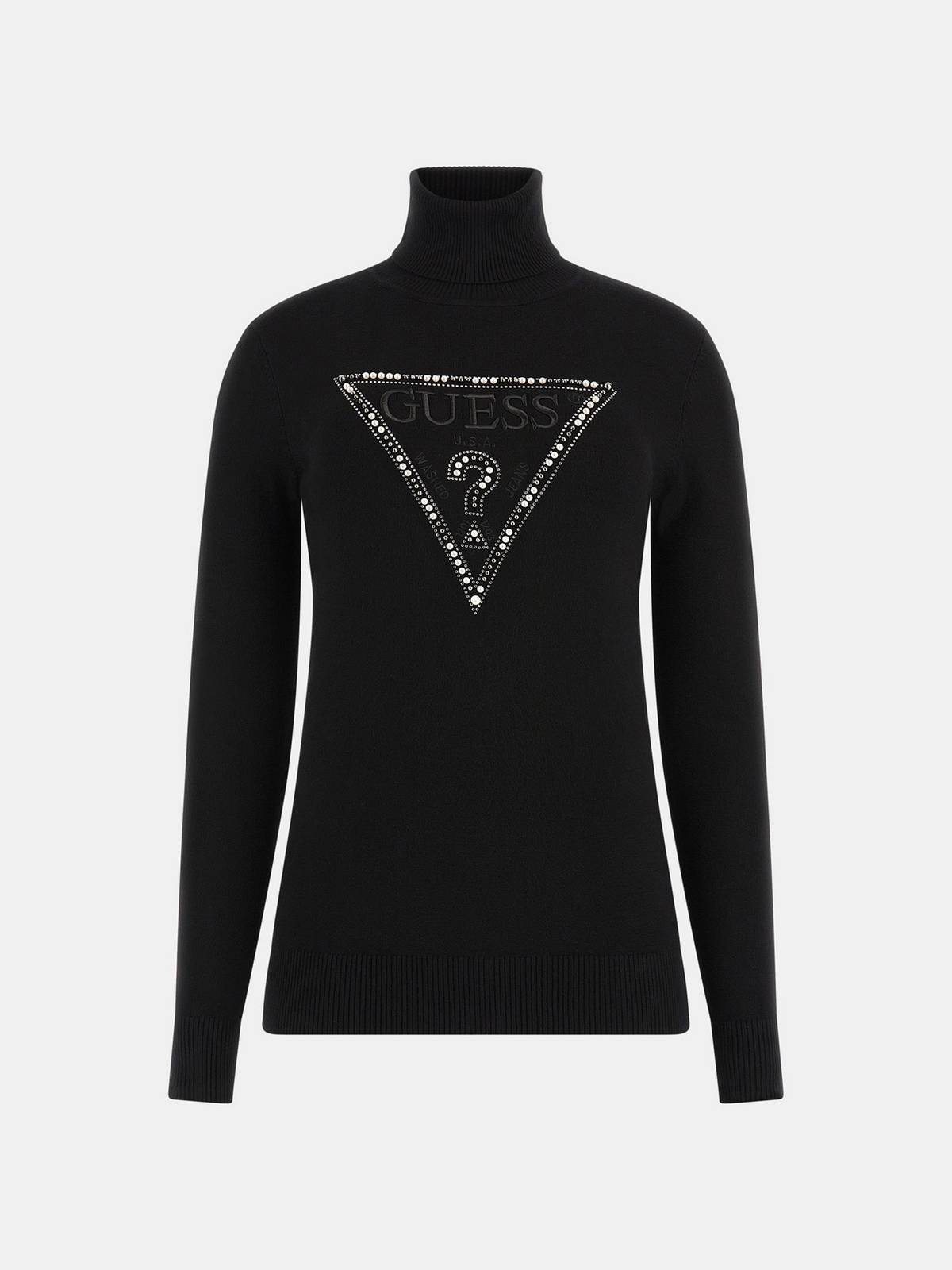 GUESS Pull à logo LS TN Gisele - Pull à logo Femme noir