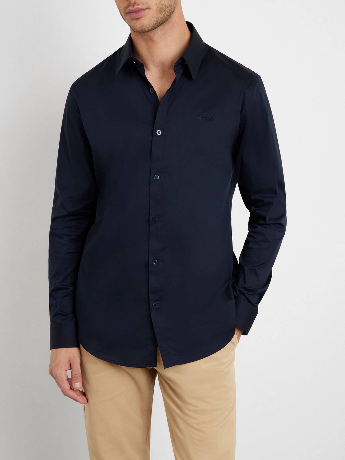 GUESS LS Sonnenuntergangshemd Herren blau Foto 2