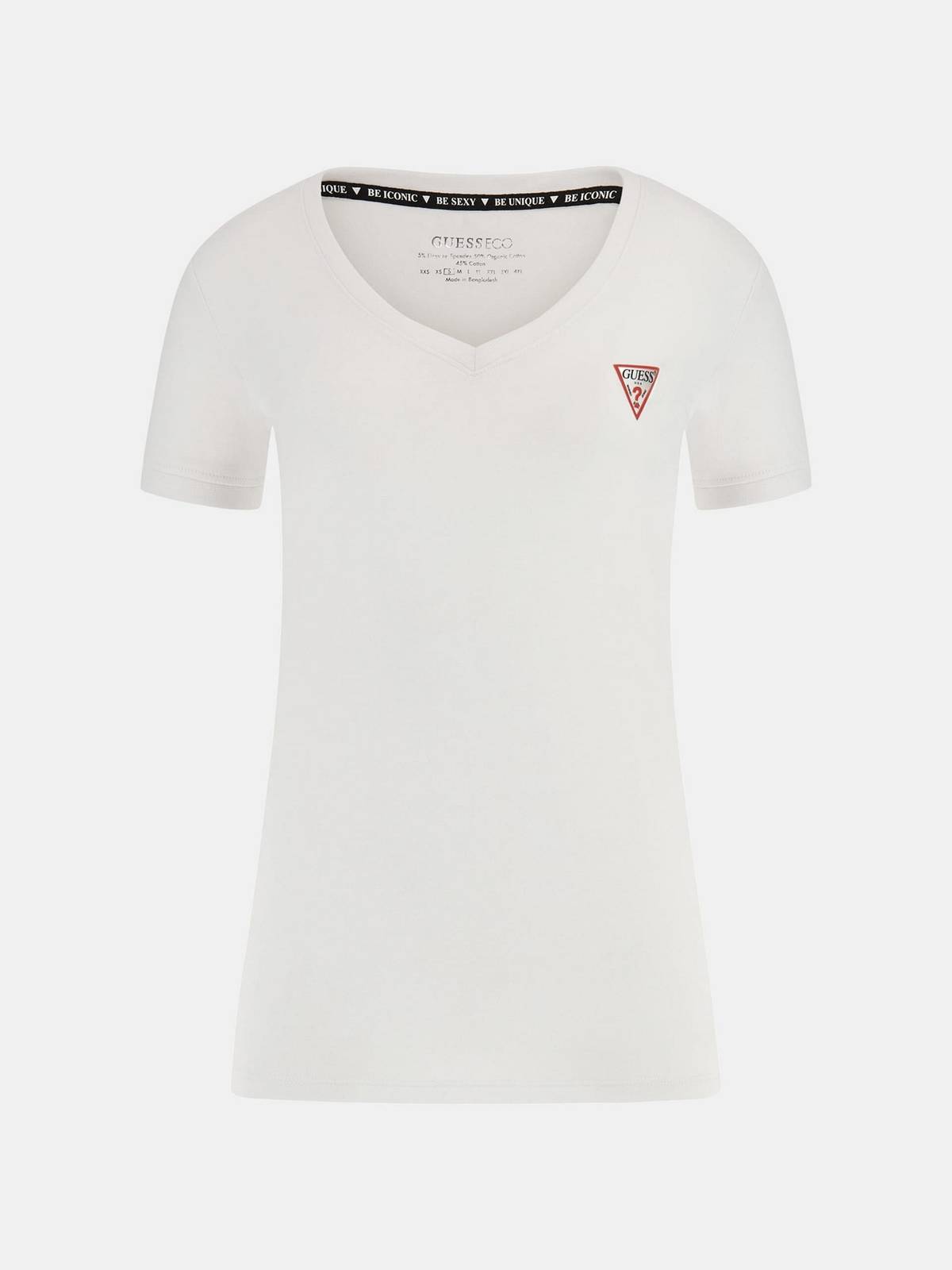 GUESS V Mini Triangle T-shirt Femme blanc
