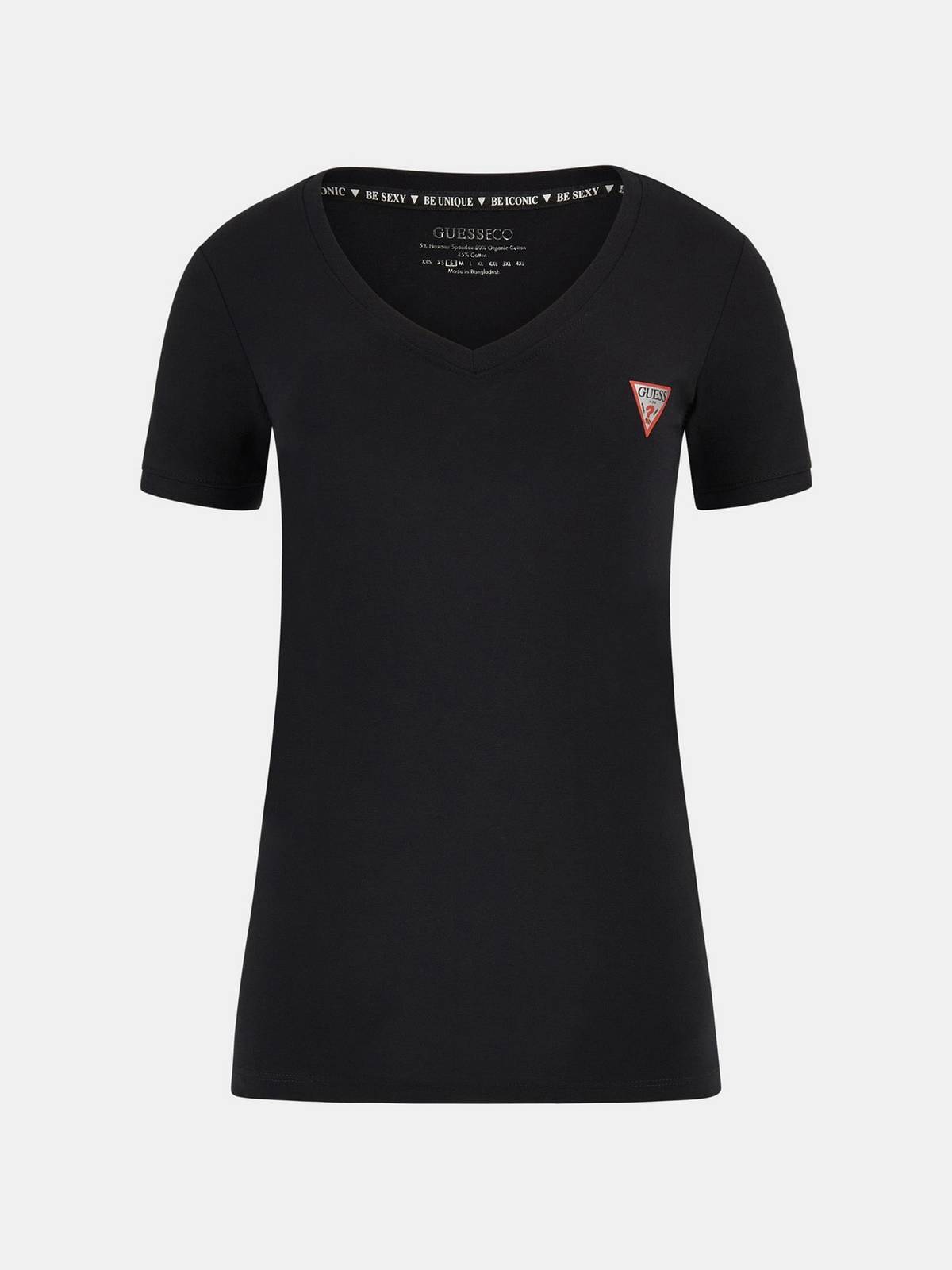 GUESS V Mini Triangle T-shirt Femme noir