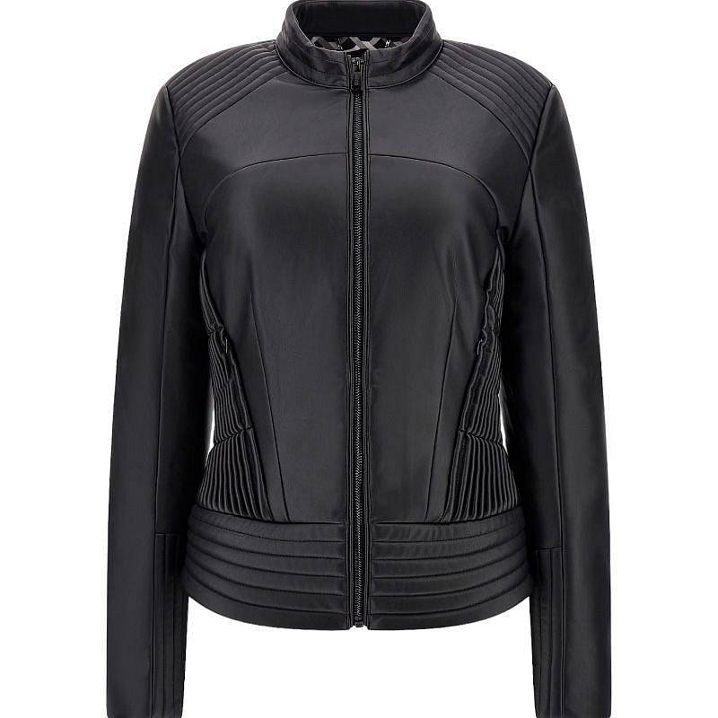 GUESS Veste Lea Corset PU - Veste en simili cuir Femme noir