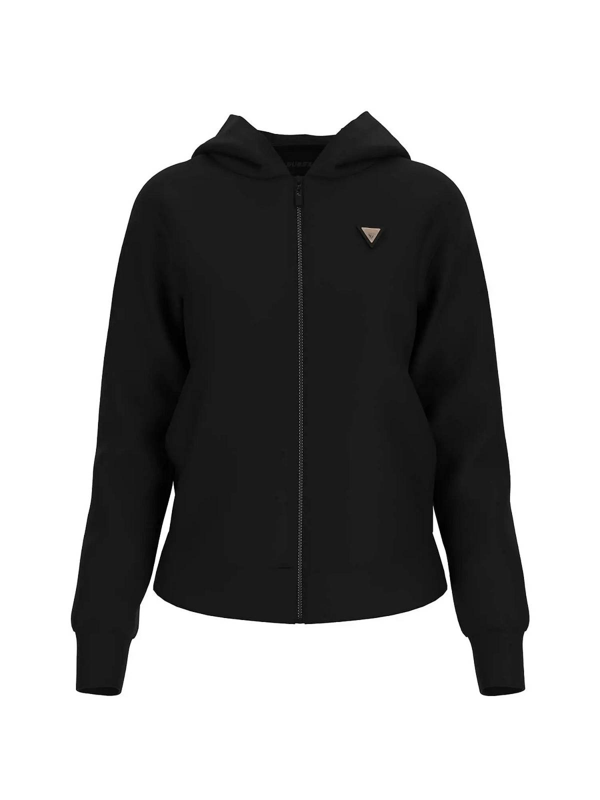Толстовка Guess Olympe с капюшоном на молнии Nero - Taglia M Abbigliamento Donna Felpe