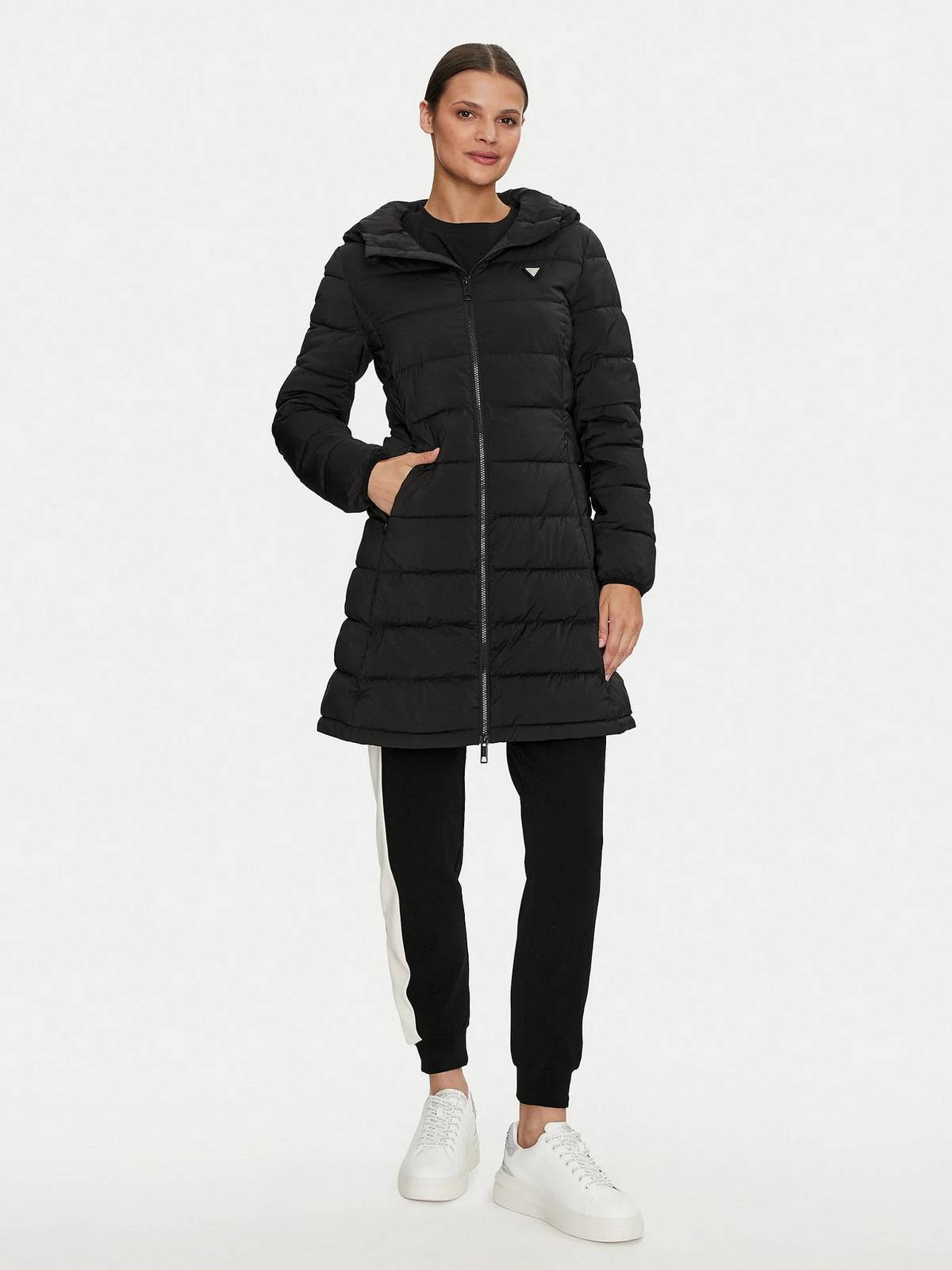 GUESS New aleta long puffer jacket Femme noir