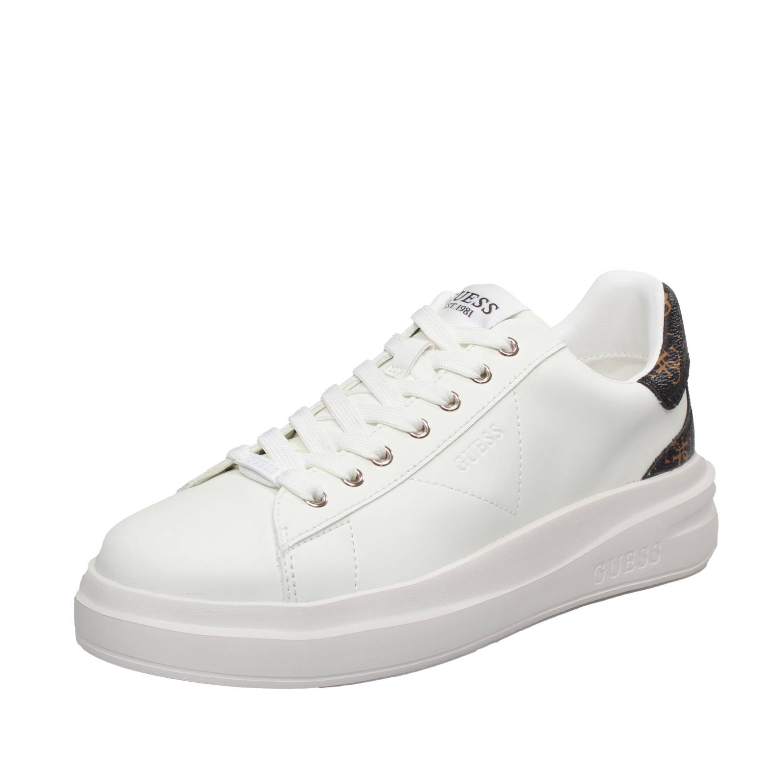 GUESS Elbina - Sneakers à plateforme en cuir Femme blanc