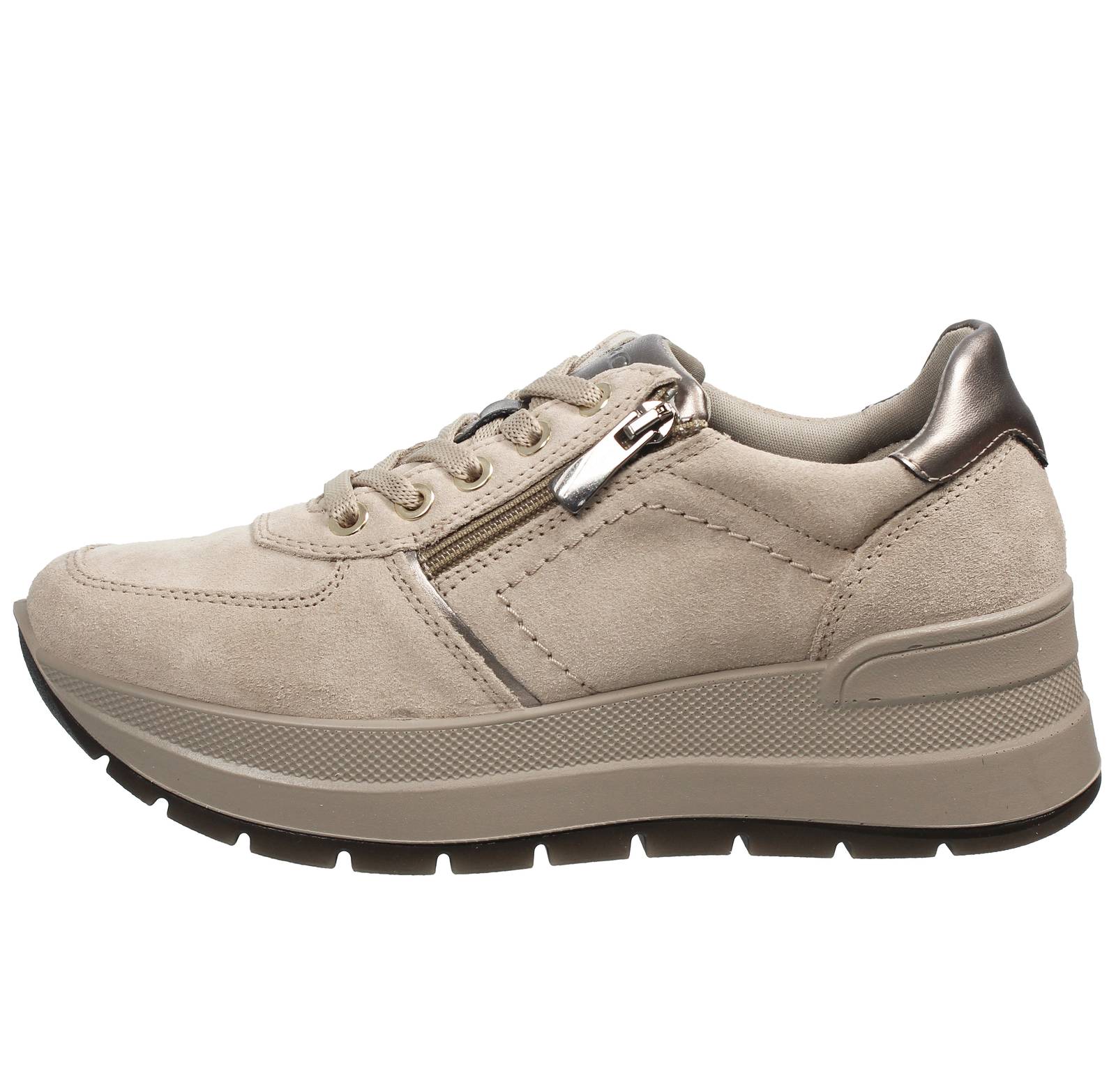 IGI &amp; CO Kola -  Sneakers platform in Suede Donna beige Foto 3