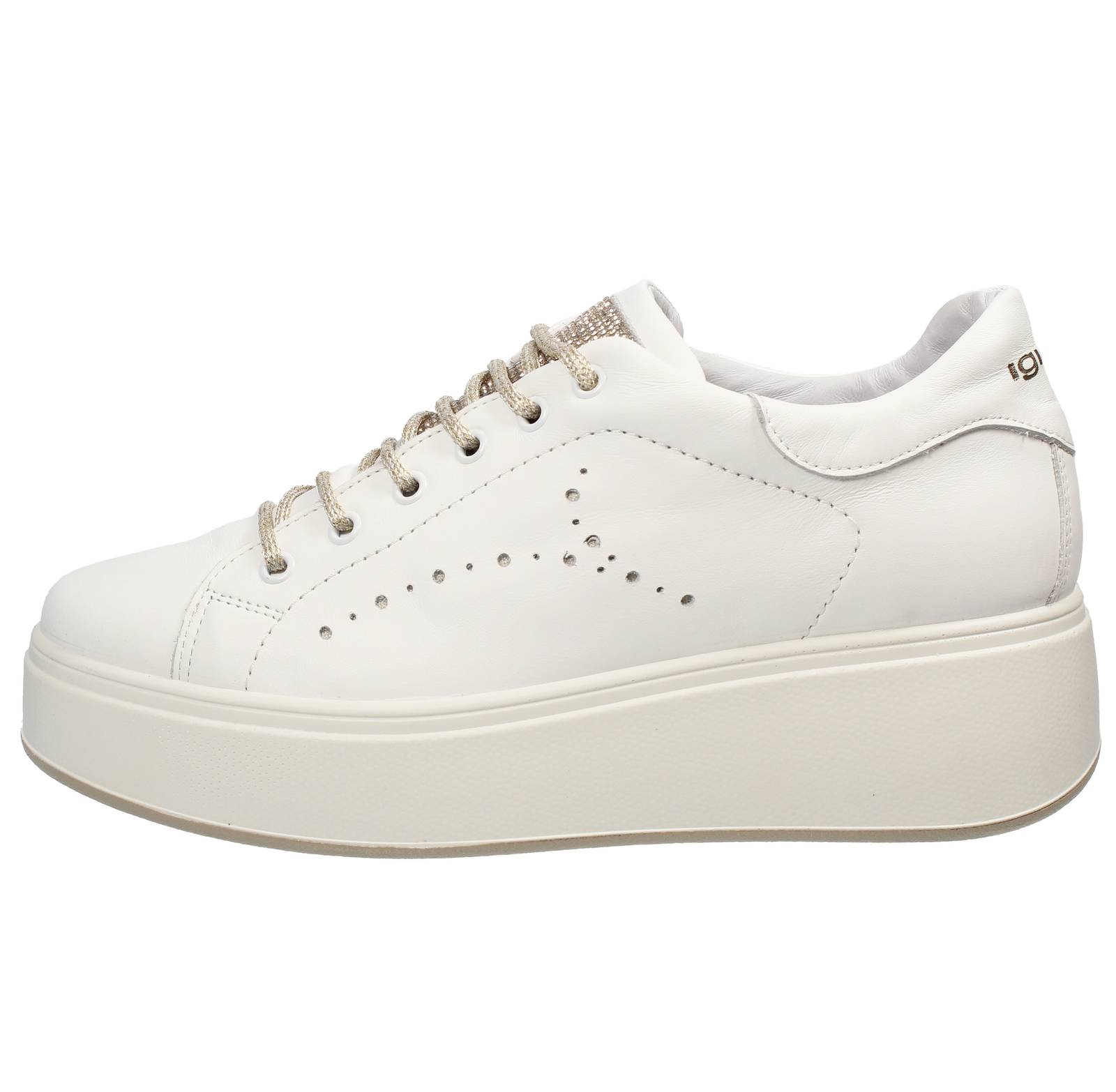 IGI &amp; CO Ally - Sneakers platform in Pelle Donna platino Foto 3