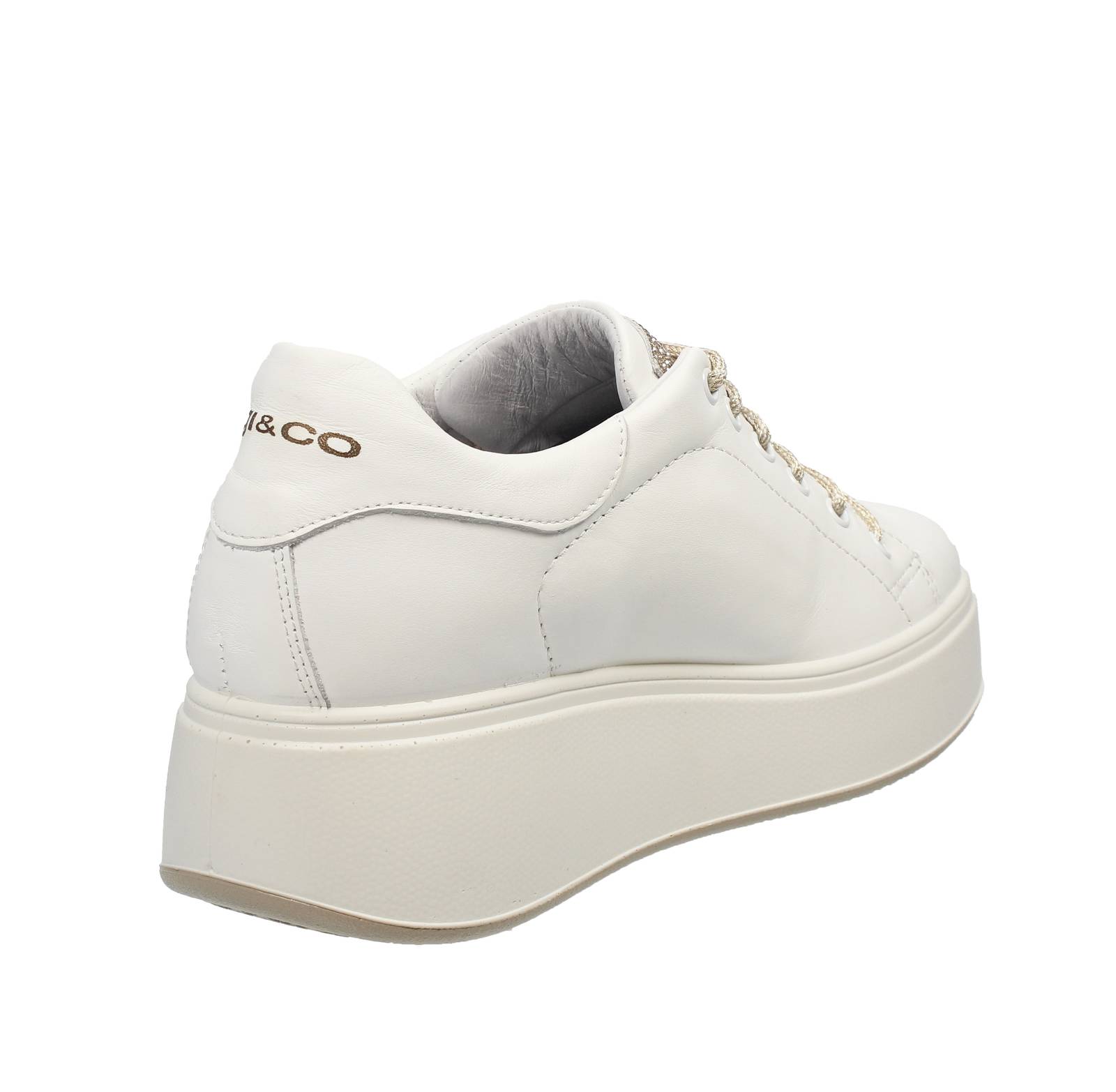 IGI &amp; CO Ally - Sneakers platform in Pelle Donna platino Foto 4