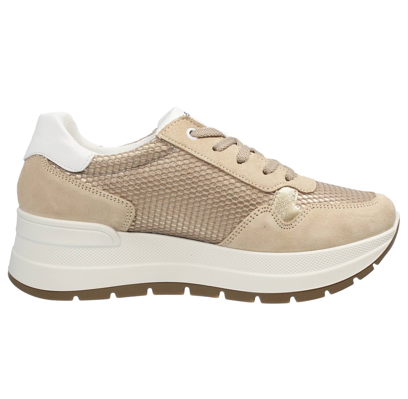 IGI &amp; CO Kola - Sneakers platform in Suede e tessuto Donna beige Foto 2