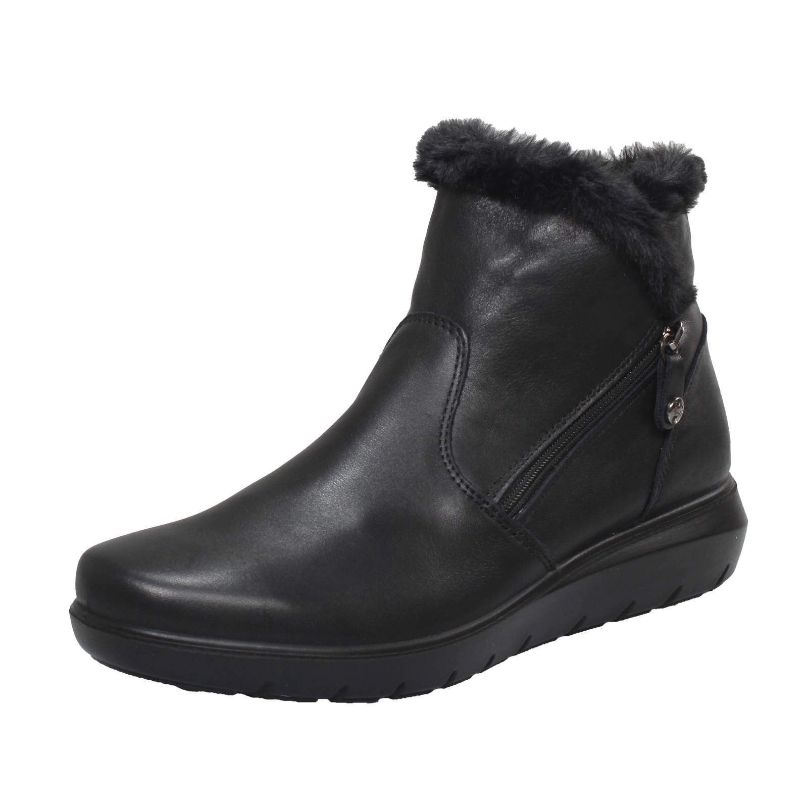 Enval Soft Klizia - Stiefeletten mit schwarzem Lederfell - Damen Schuhe Stiefeletten