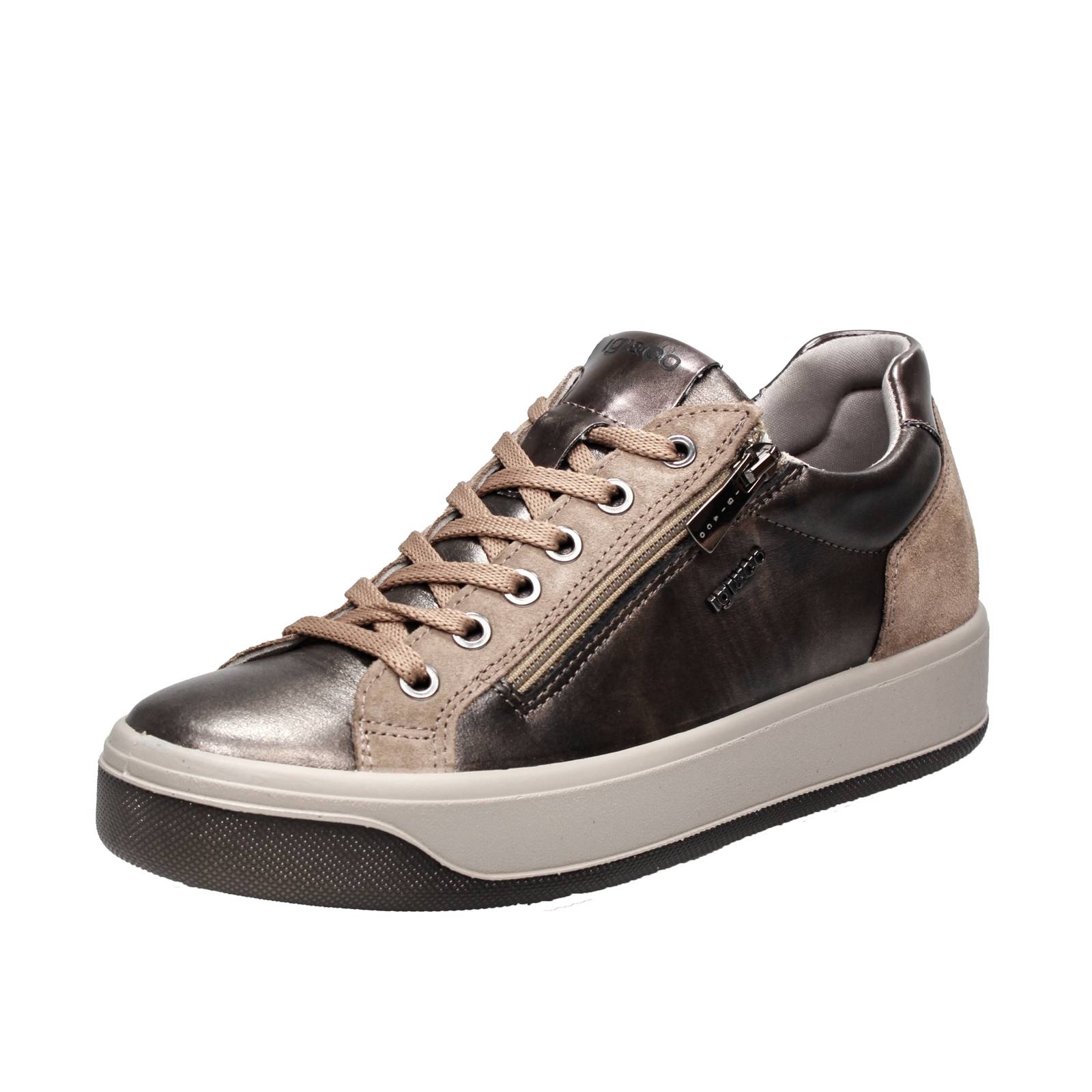IGI & CO Ava - Sneakers in Pelle con cerniera Donna sabbia