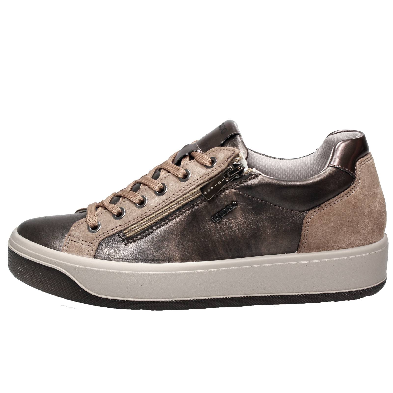IGI &amp; CO Ava - Sneakers in Pelle con cerniera Donna sabbia Foto 3
