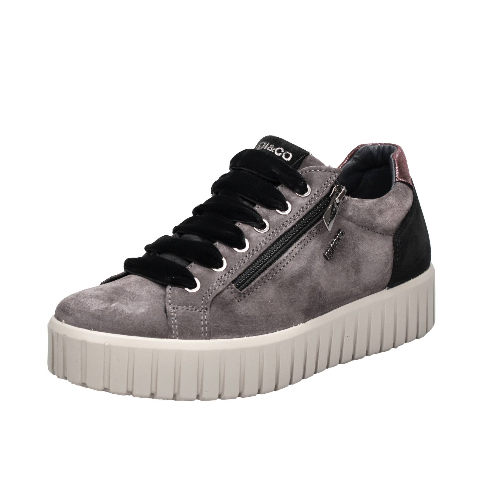 IGI & CO Ares - Sneakers platform in Suede Donna grigio