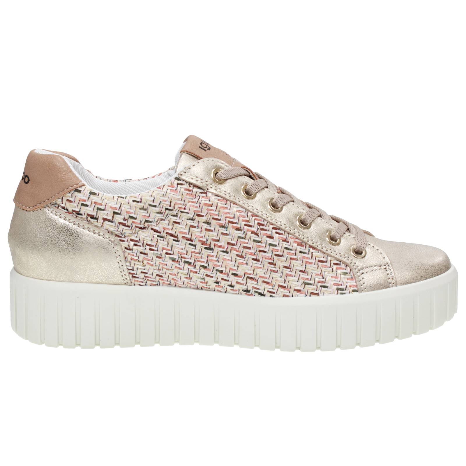 IGI &amp; CO Ares - Sneakers platform in Pelle Donna platino Foto 2